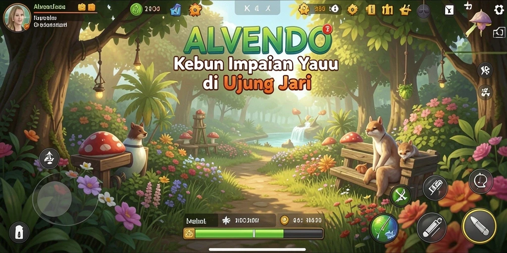 Tampilan menawan dari gameplay pertanian ALVENDO.