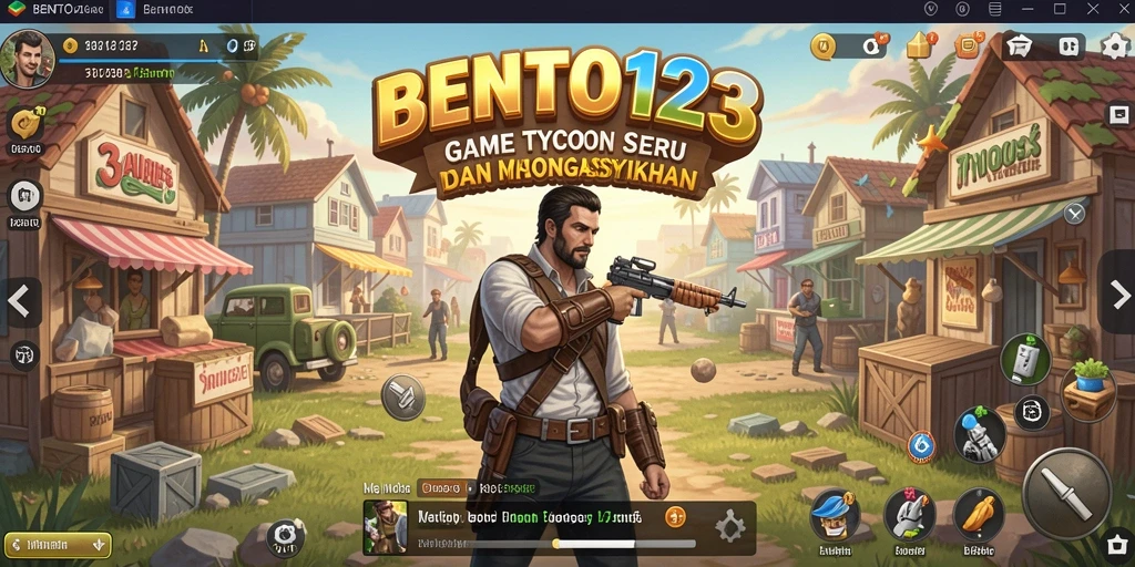 Tampilan gameplay BENTO123 menampilkan manajemen bisnis yang seru.