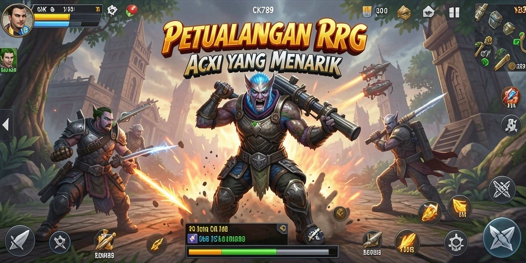 Tampilan gameplay menakjubkan dari CK789 dengan pertarungan yang dinamis.