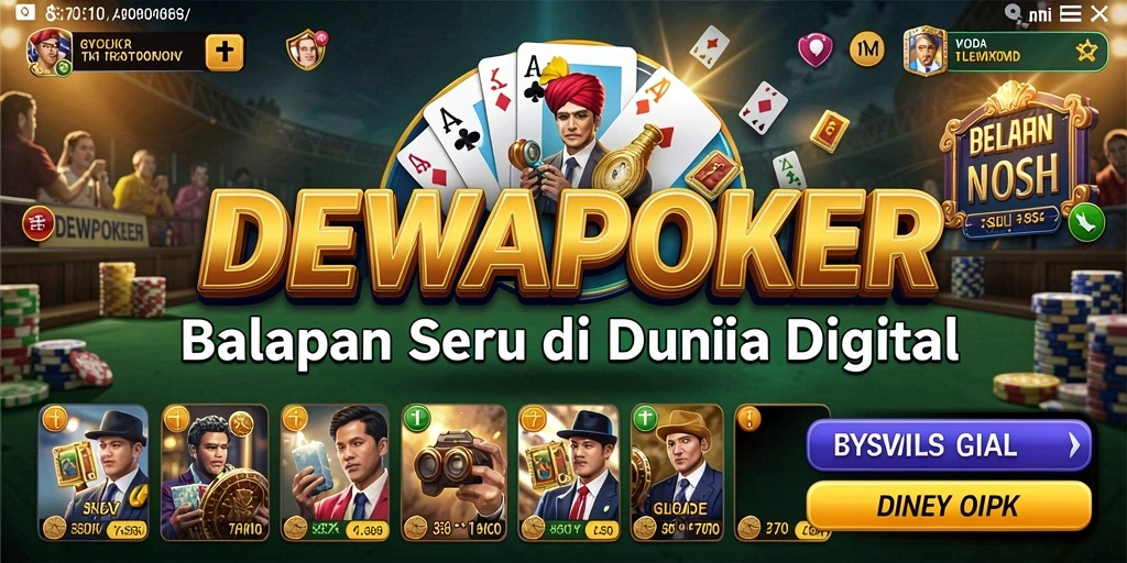 Screenshot gameplay dari DEWAPOKER menunjukkan balapan yang intens.