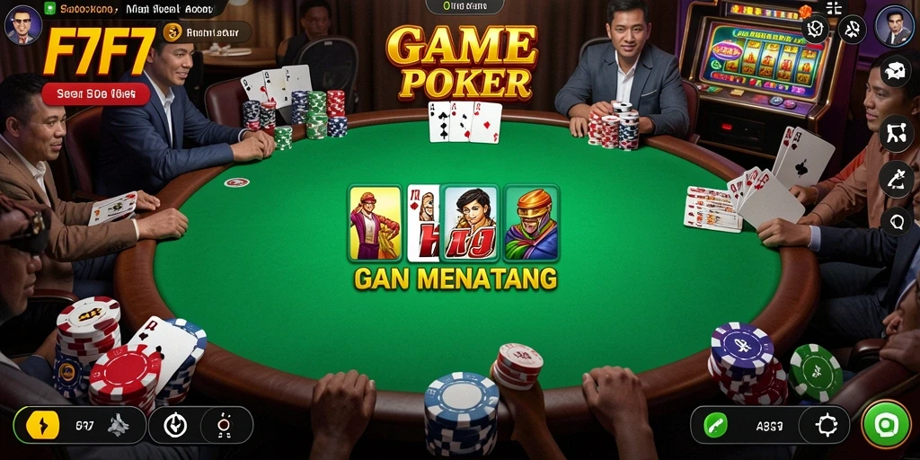 Screenshot gameplay F7F7 menampilkan suasana seru saat bermain poker.
