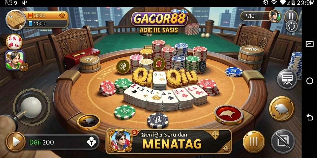 Tangkapan layar gameplay QiuQiu yang seru di GACOR88.