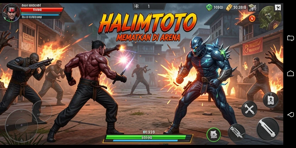 Tampilan seru dari pertarungan dalam HALIMTOTO yang menampilkan aksi cepat.