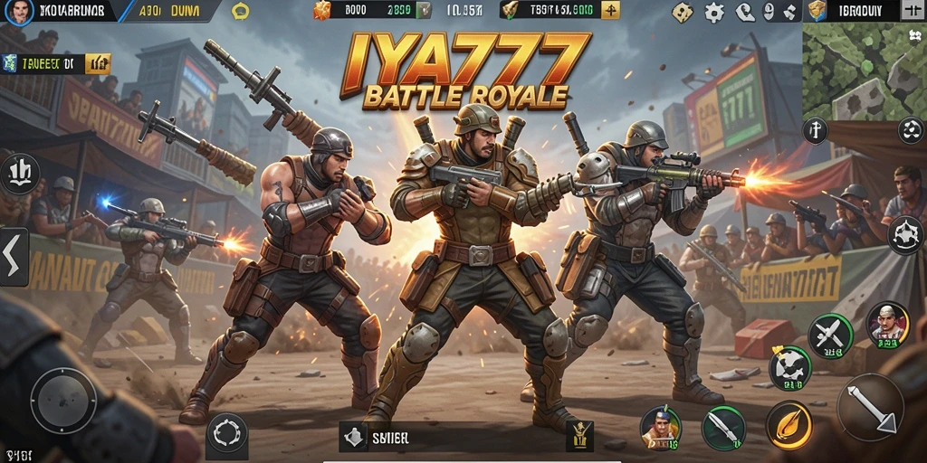 Screenshot gameplay IYA777 menampilkan intensitas pertempuran Battle Royale.
