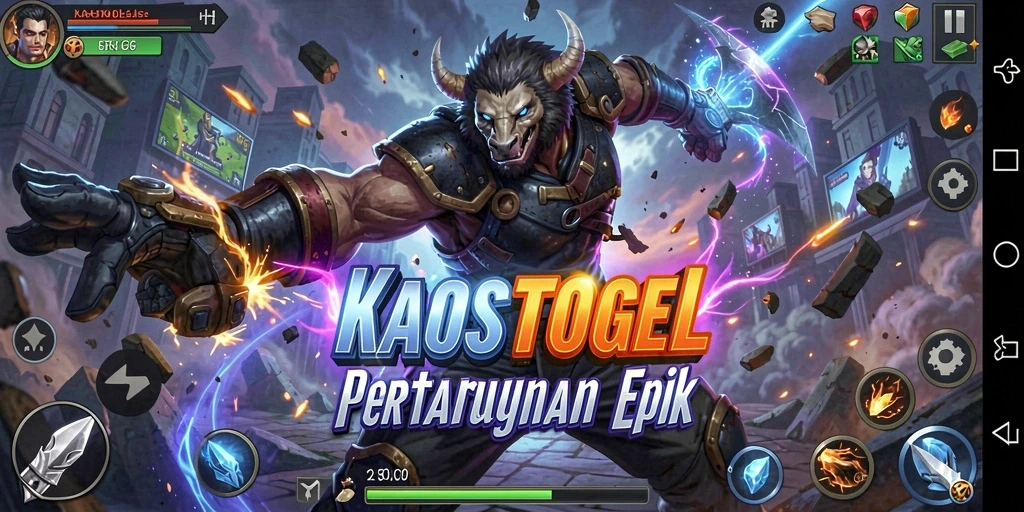 Screenshot KAOSTOGEL menampilkan aksi pertarungan yang mendebarkan dan karakter unik.
