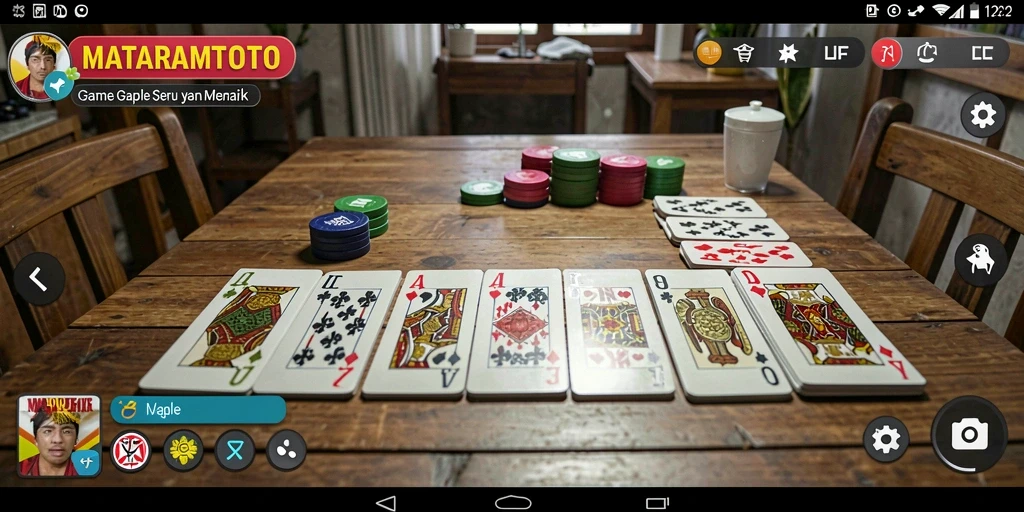 Tampilan gameplay seru dari MATARAMTOTO yang menampilkan kartu Gaple.