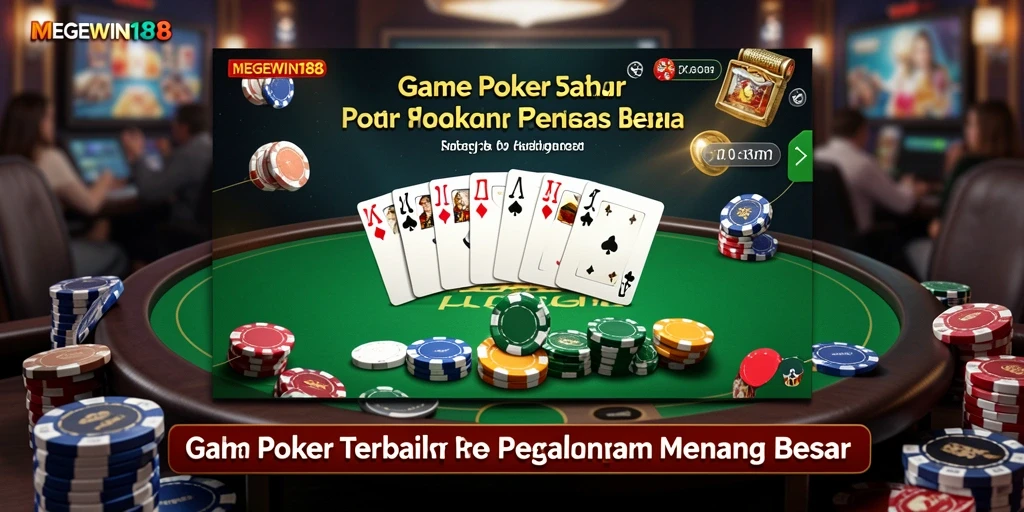 Screenshot gameplay MEGEWIN188 dengan suasana poker yang mendebarkan.