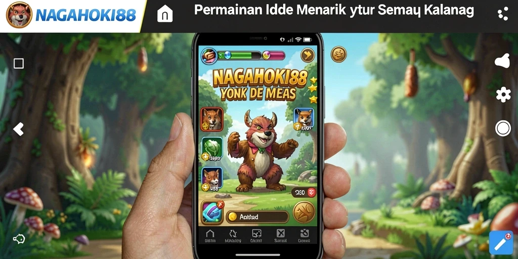 Screenshot utama NAGAHOKI88 menampilkan antarmuka gameplay dan aktivitas Idle.