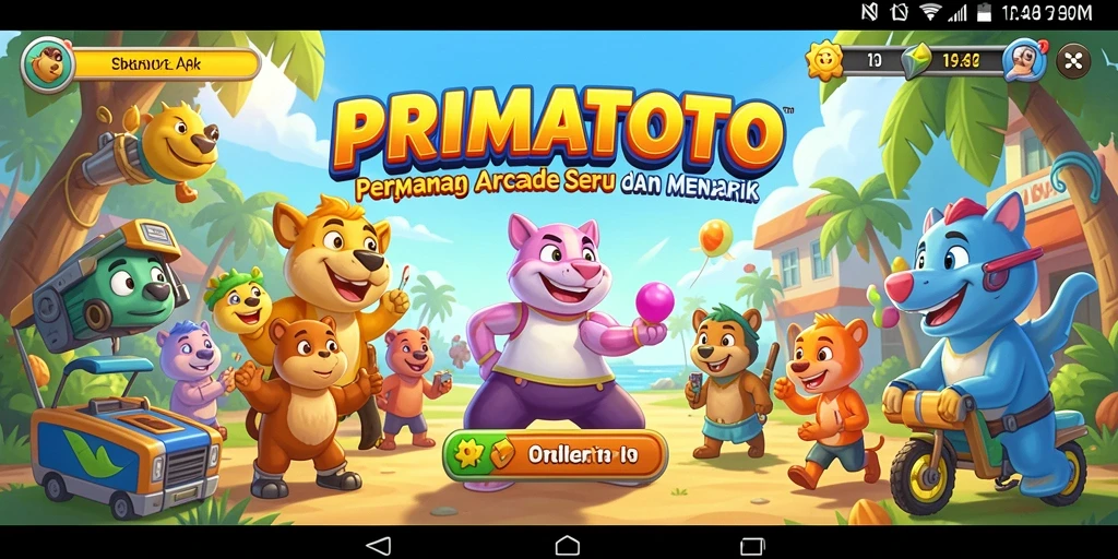 Tampilan gameplay seru dari PRIMATOTO di layar smartphone.