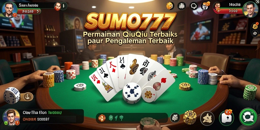 Screenshot SUMO777 menampilkan pertandingan QiuQiu yang seru.
