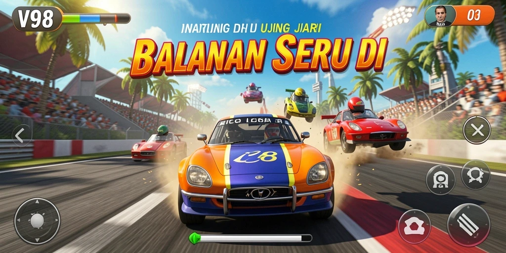 Gameplay balapan yang mendebarkan dan penuh aksi.